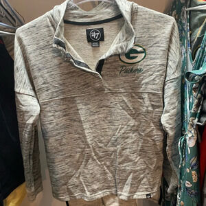 🏈Green Bay Packers🏈gray/white quarter button